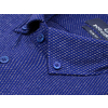 Синяя приталенная рубашка в отрезках с короткими рукавами-2